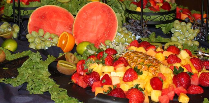Fruit display with watermelon