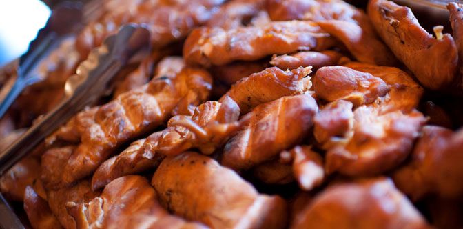 Pit-smoked chicken at Robertson's BBQ